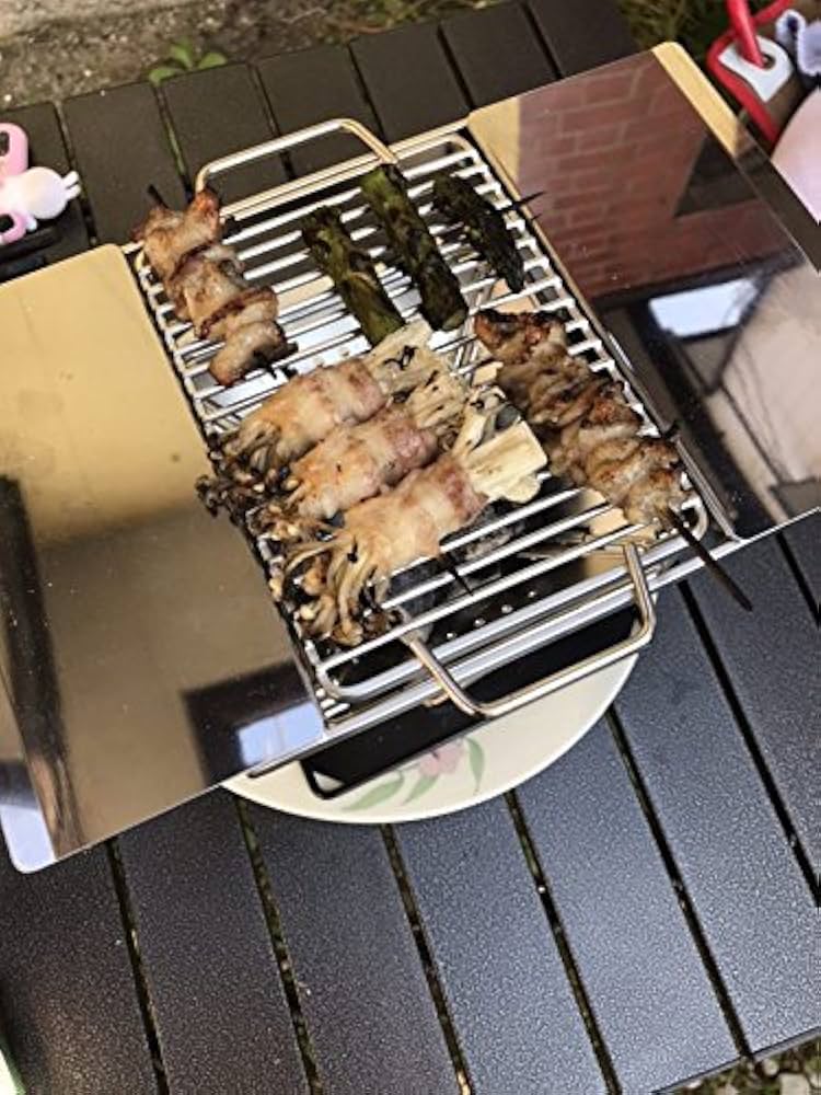 焚き火台 世界最小ミニ焚火台＆BBQグリル トレイ 収納袋 フルセット2